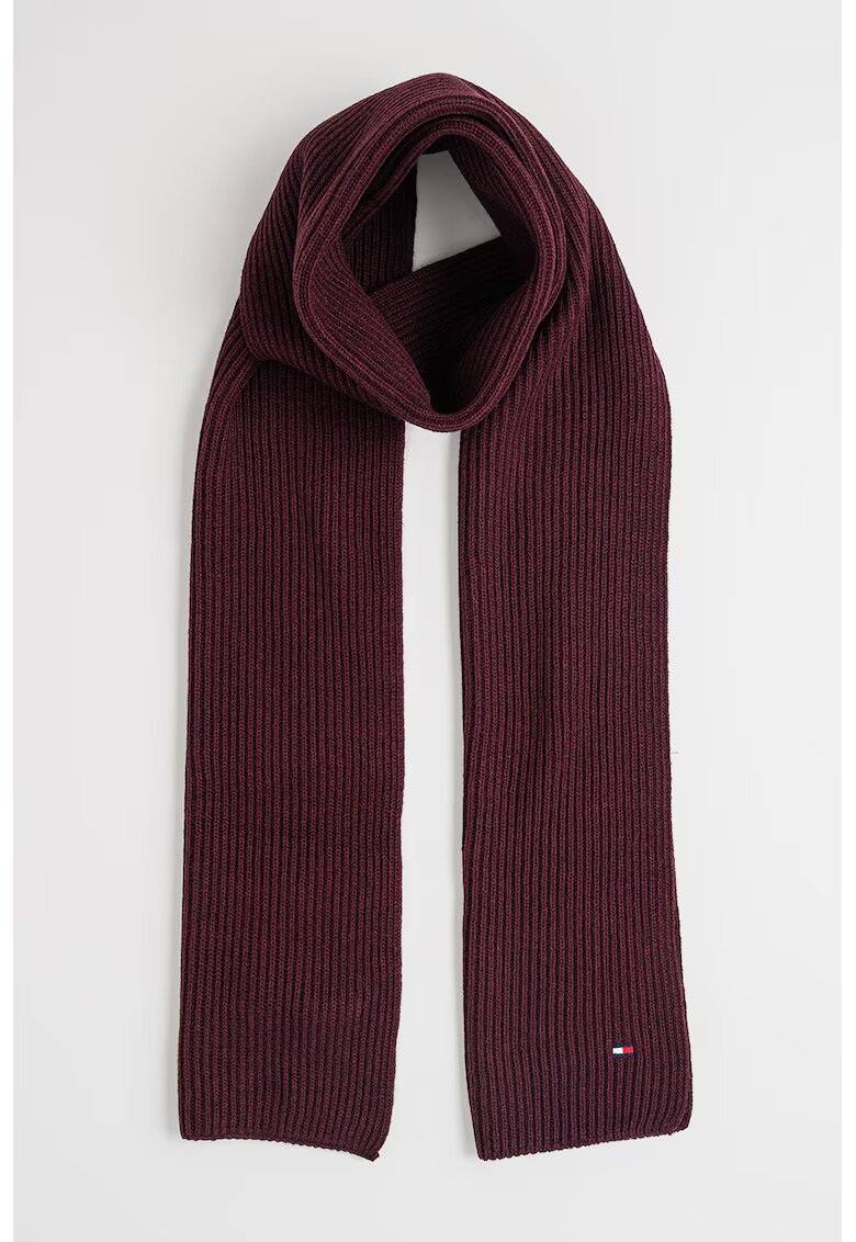 Tommy Hilfiger Fular din amestec de bumbac organic si casmir Flag - Visiniu