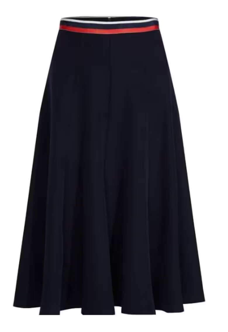 Tommy Hilfiger Fusta dama - Poliester/Elastan - Bleumarin - Bleumarin