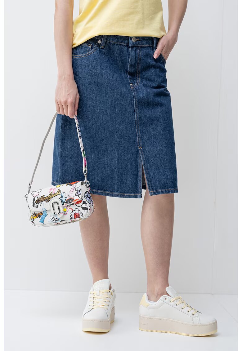 Tommy Hilfiger Fusta dreapta cu 5 buzunare - Albastru inchis