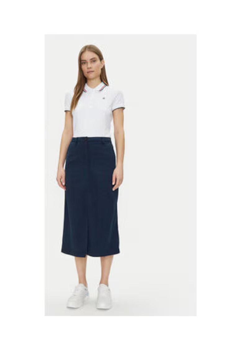 Tommy Hilfiger Fusta midi - bleumarin - 63% lyocell - 37% bumbac -