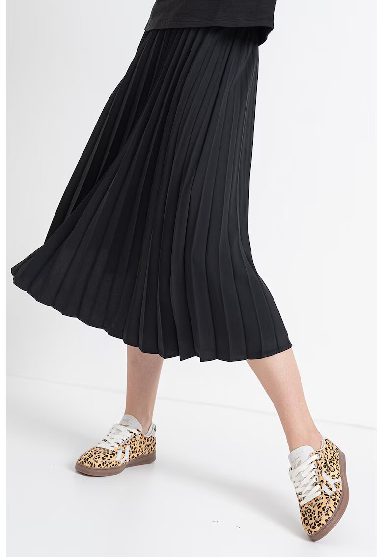 Tommy Hilfiger Fusta midi plisata - Negru