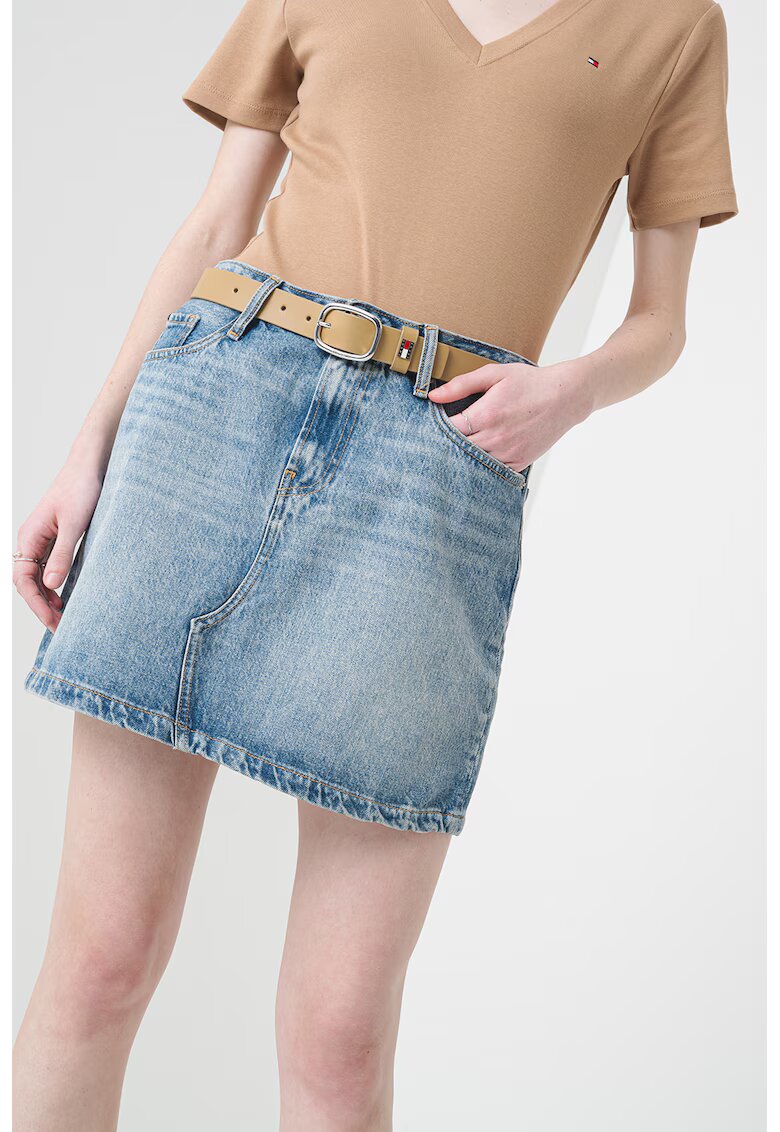 Tommy Hilfiger Fusta mini de denim - Albastru deschis