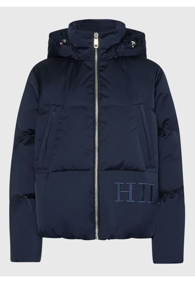 Tommy Hilfiger Geaca cu logo brodat si umplutura de puf -