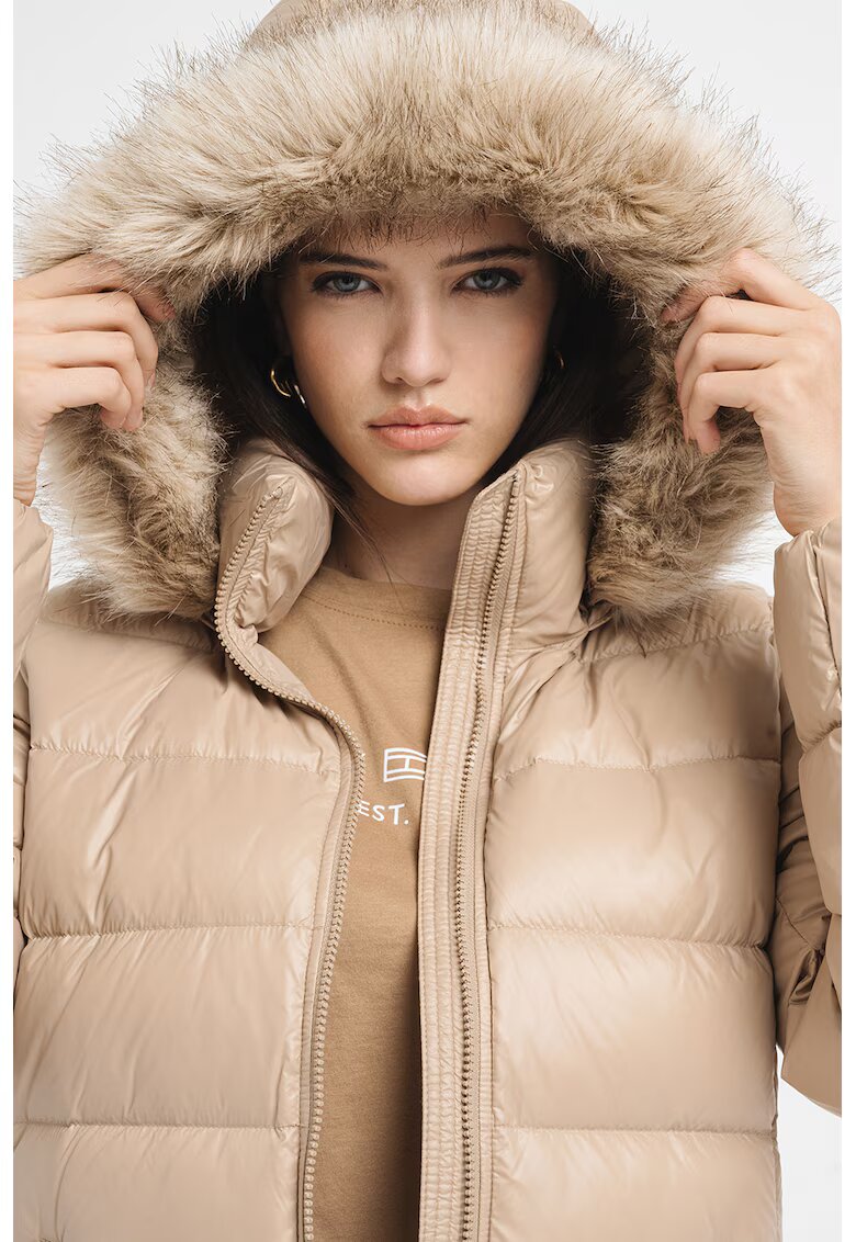 Tommy Hilfiger Geaca cu umplutura de puf si gluga - Bej