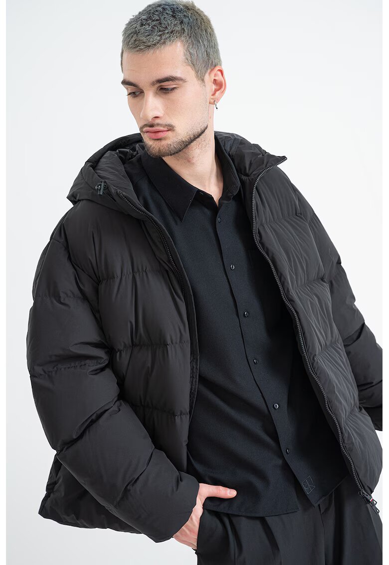 Tommy Hilfiger Geaca cu umplutura de puf si gluga - Negru