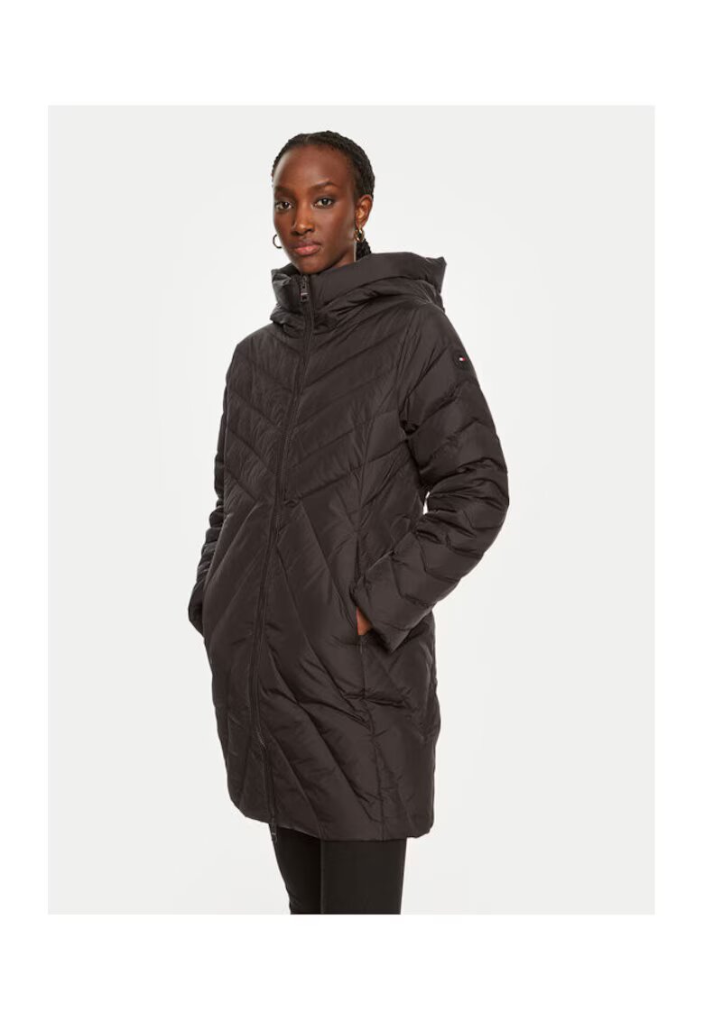 Tommy Hilfiger Geaca de iarna Dama - Negru - poliamida reciclata -