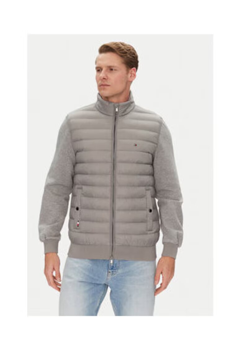 Tommy Hilfiger Geaca de tranzitie barbati - gri - 100% poliamida - 72% bumbac organic - 28% poliester