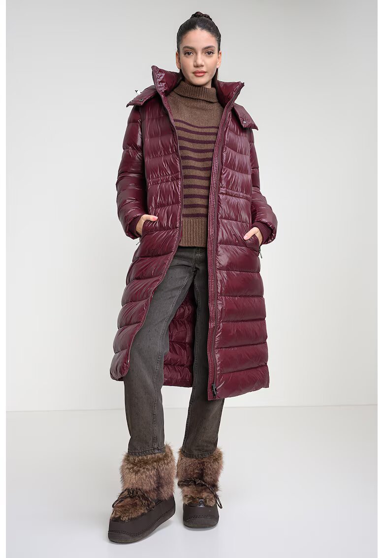 Tommy Hilfiger Geaca lunga cu fermoar - Visiniu