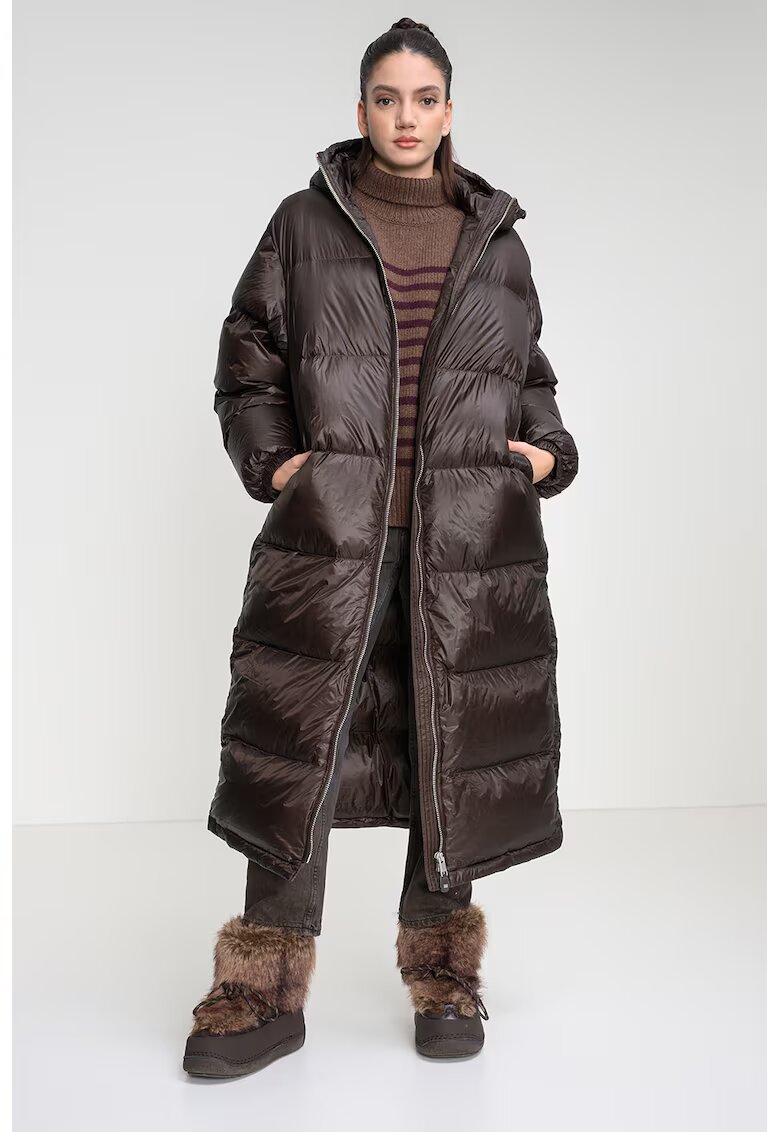Tommy Hilfiger Geaca lunga cu gluga - Maro