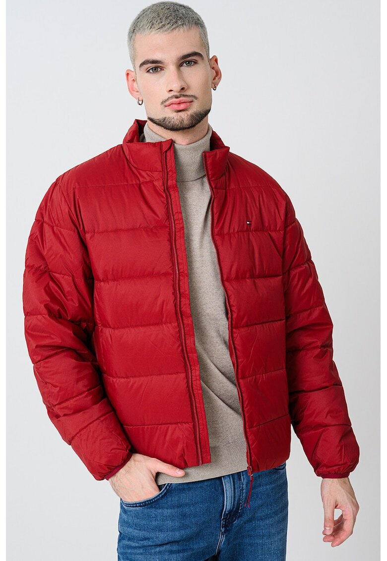 Tommy Hilfiger Geaca matlasata cu guler mediu - Visiniu