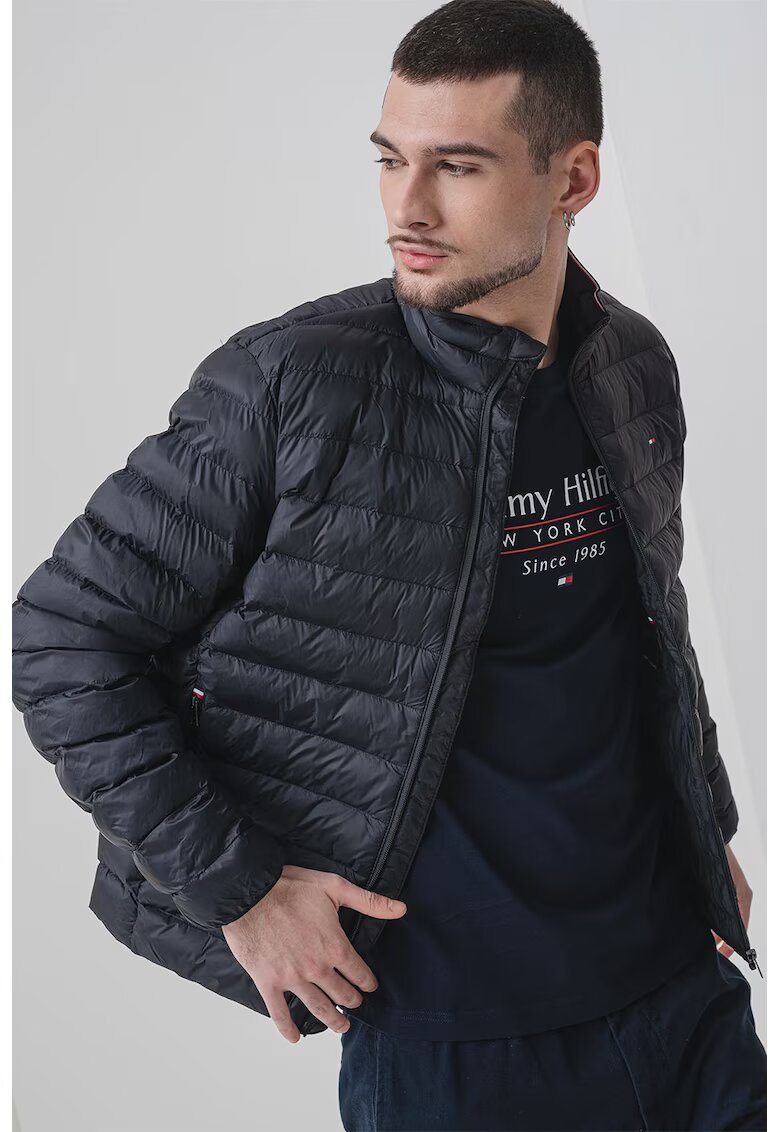 Tommy Hilfiger Geaca matlasata cu model pliabil - Negru stins