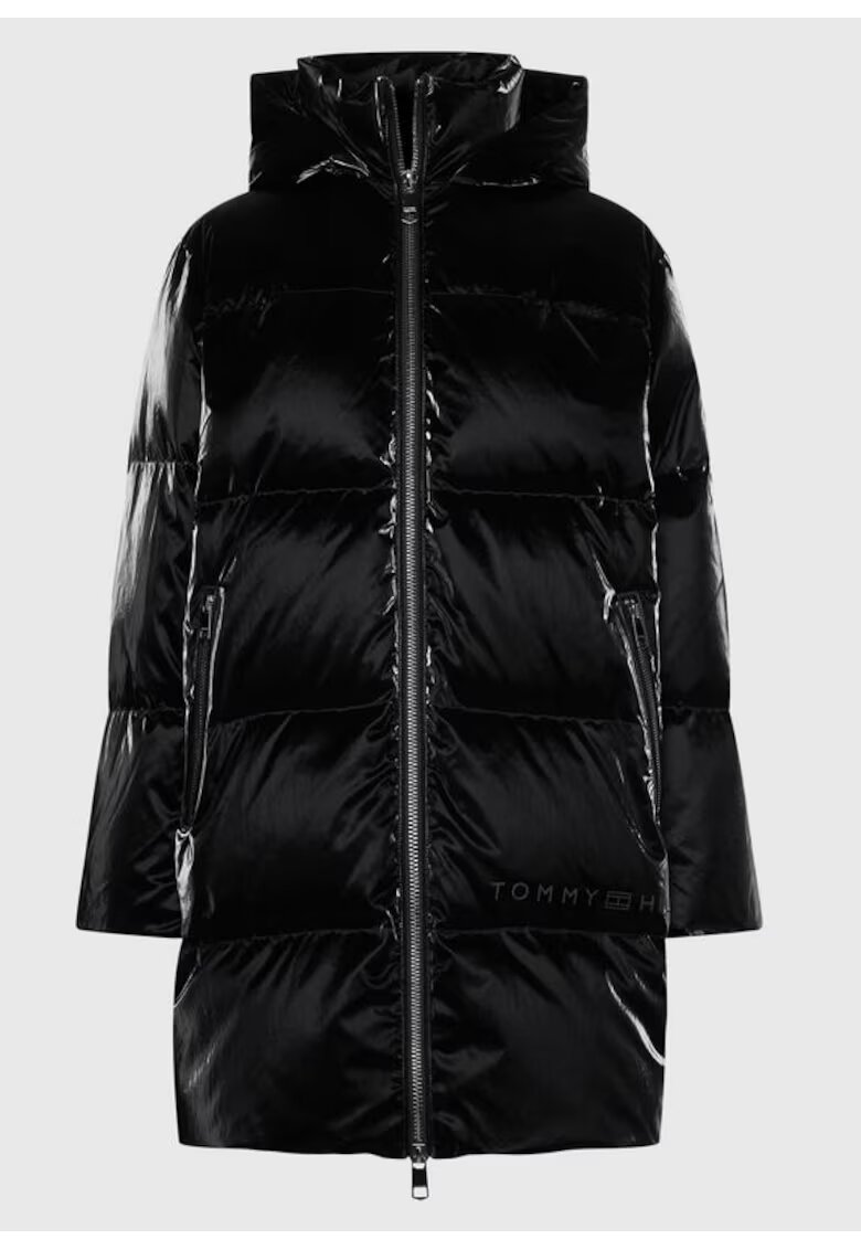 Tommy Hilfiger Geaca matlasata din nailon cu gluga -
