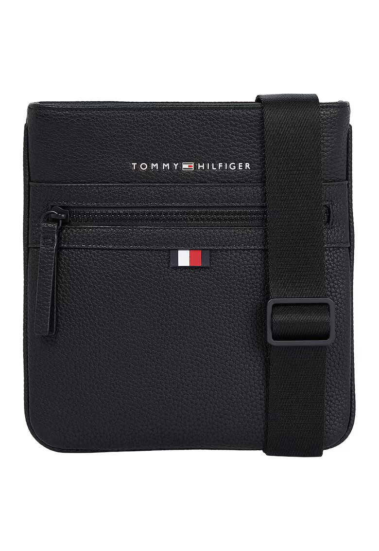 Tommy Hilfiger Geanta crossbody de piele ecologica cu logo Essential - Negru