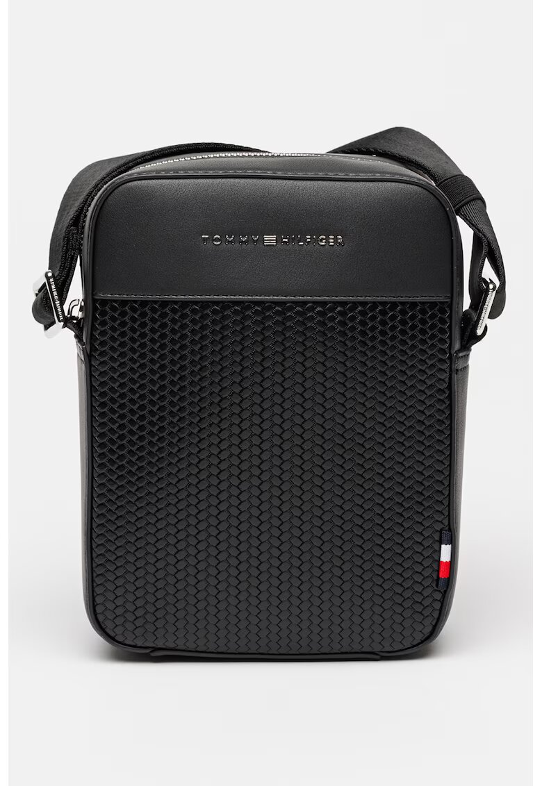Tommy Hilfiger Geanta crossbody mica de piele ecologica cu logo - Negru