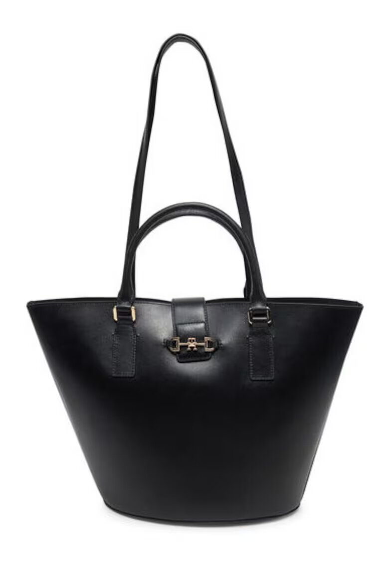 Tommy Hilfiger Geanta de dama Heritage Leather Tote - neagra - dimensiuni 27x28x16cm - un compartiment