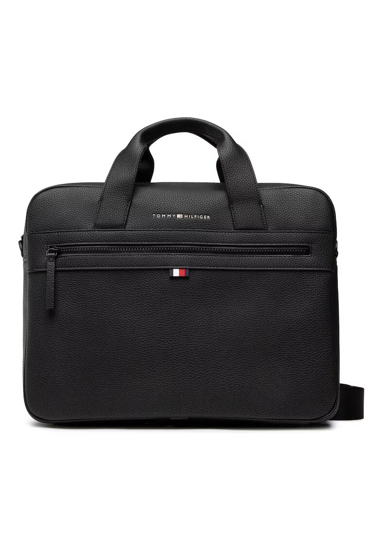 Tommy Hilfiger Geanta laptop barbati - piele ecologica - negru