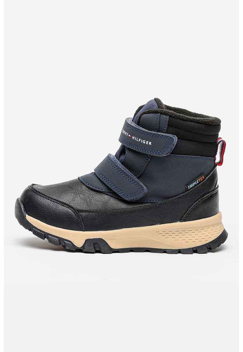 Tommy Hilfiger Ghete cu banda dubla velcro Tripletex® - Negru/Bleumarin