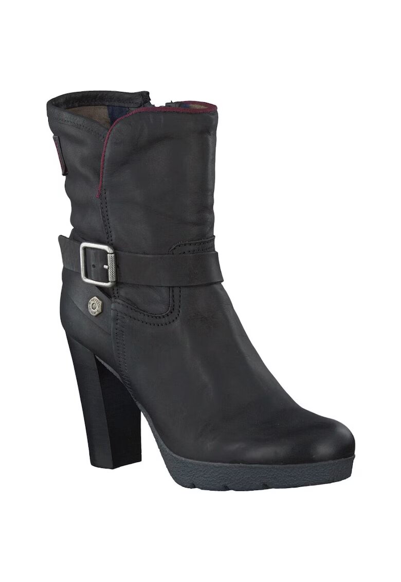 Tommy Hilfiger Ghete din piele Clarisa cu toc masiv