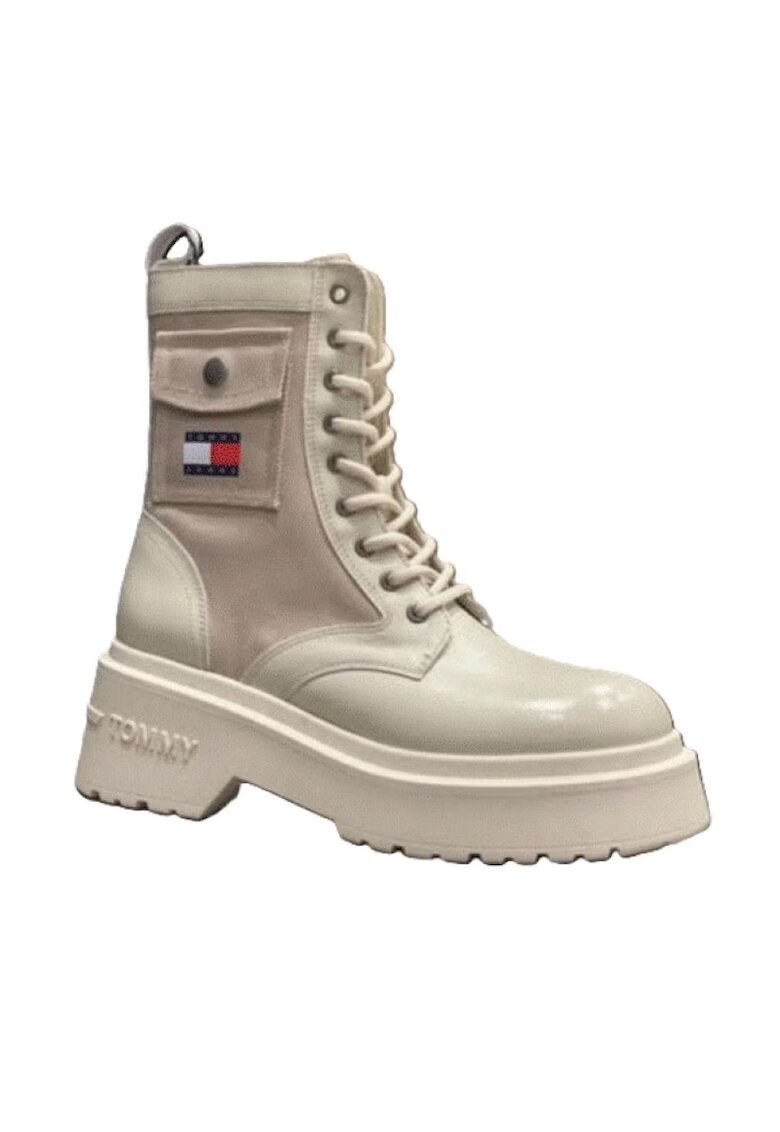 Tommy Hilfiger Ghete pentru Femei - tjw chunky combat boot - EN0EN02636-ACG - Bej - Bej