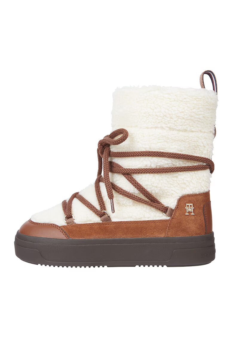 Tommy Hilfiger Ghete slip-on - Maro/Alb murdar