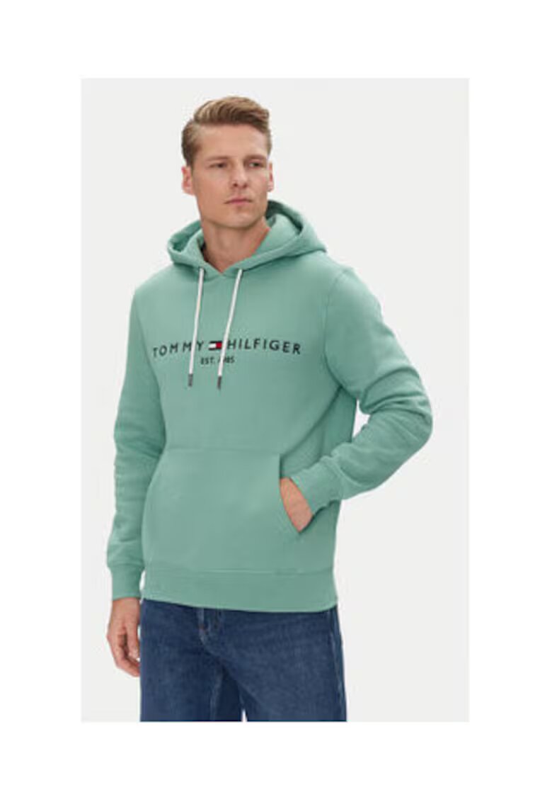 Tommy Hilfiger Hanorac barbati - verde - bumbac si poliester reciclat