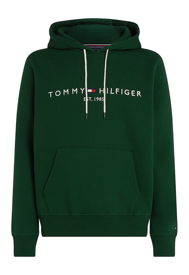Tommy Hilfiger Hanorac cu buzunar kangaroo si logo - Verde inchis