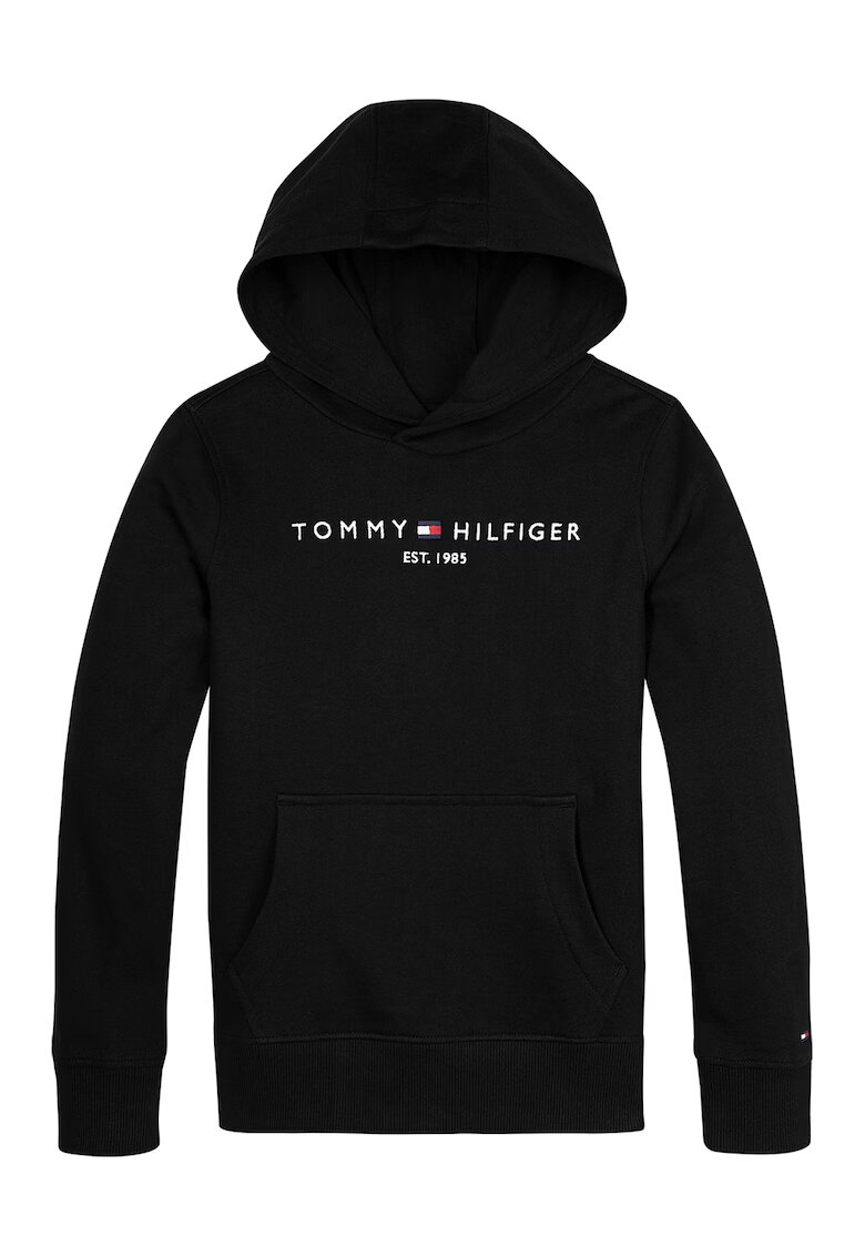 Tommy Hilfiger Hanorac din amestec de bumbac organic cu logo - Negru