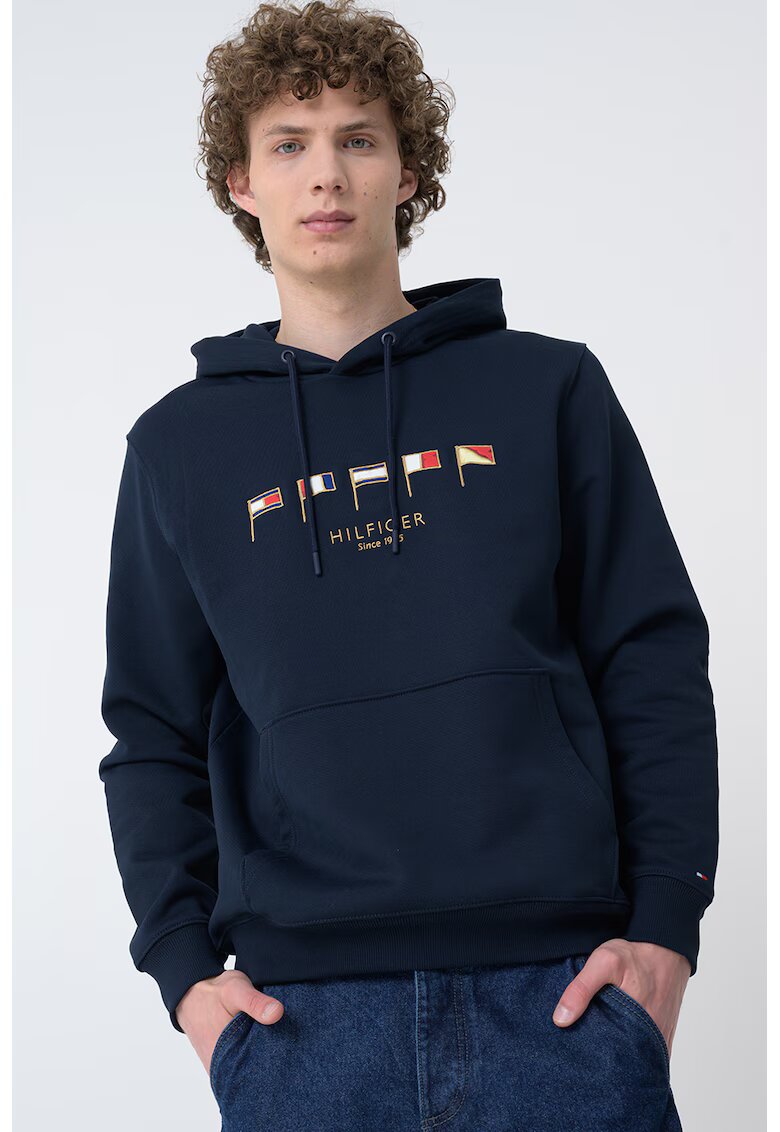 Tommy Hilfiger Hanorac din bumbac cu logo - Bleumarin