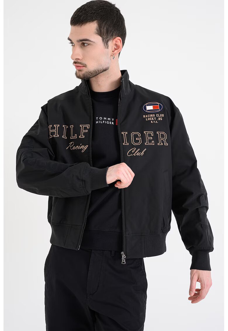 Tommy Hilfiger Jacheta bomber cu maneci cazute - Negru