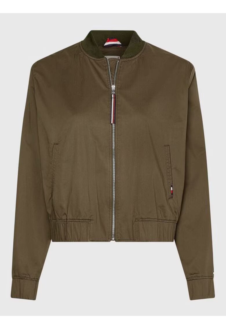 Tommy Hilfiger Jacheta bomber - Regular Fit - Bumbac - Verde militar - Verde