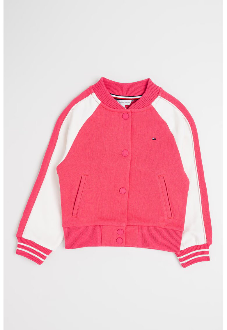 Tommy Hilfiger Jacheta cu logo pe partea din spate - Roz aprins/Alb murdar