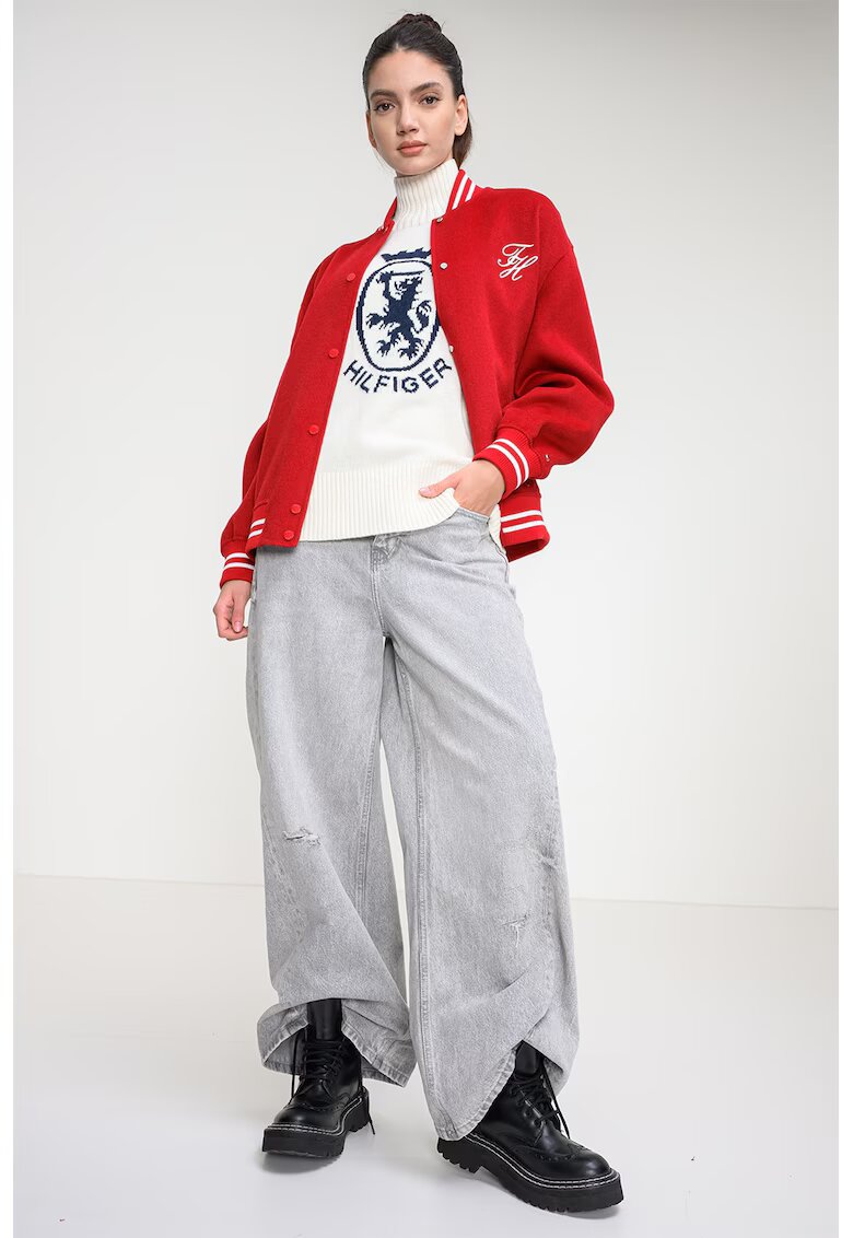 Tommy Hilfiger Jacheta regular-fit cu logo - Rosu