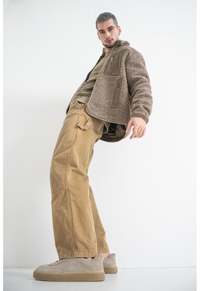 Tommy Hilfiger Jacheta regular-fit din blana shearling sintetica cu buzunar pe piept - Maro camel