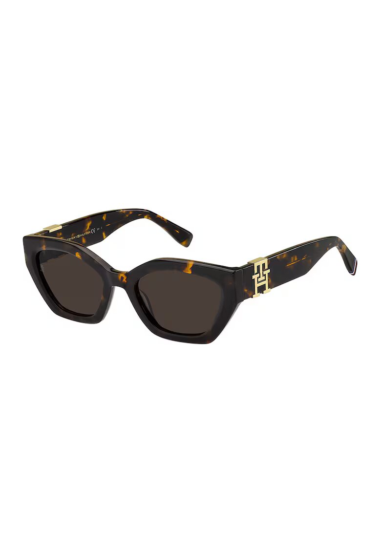 Tommy Hilfiger Ochelari de soare cat-eye cu model monograma - Maro