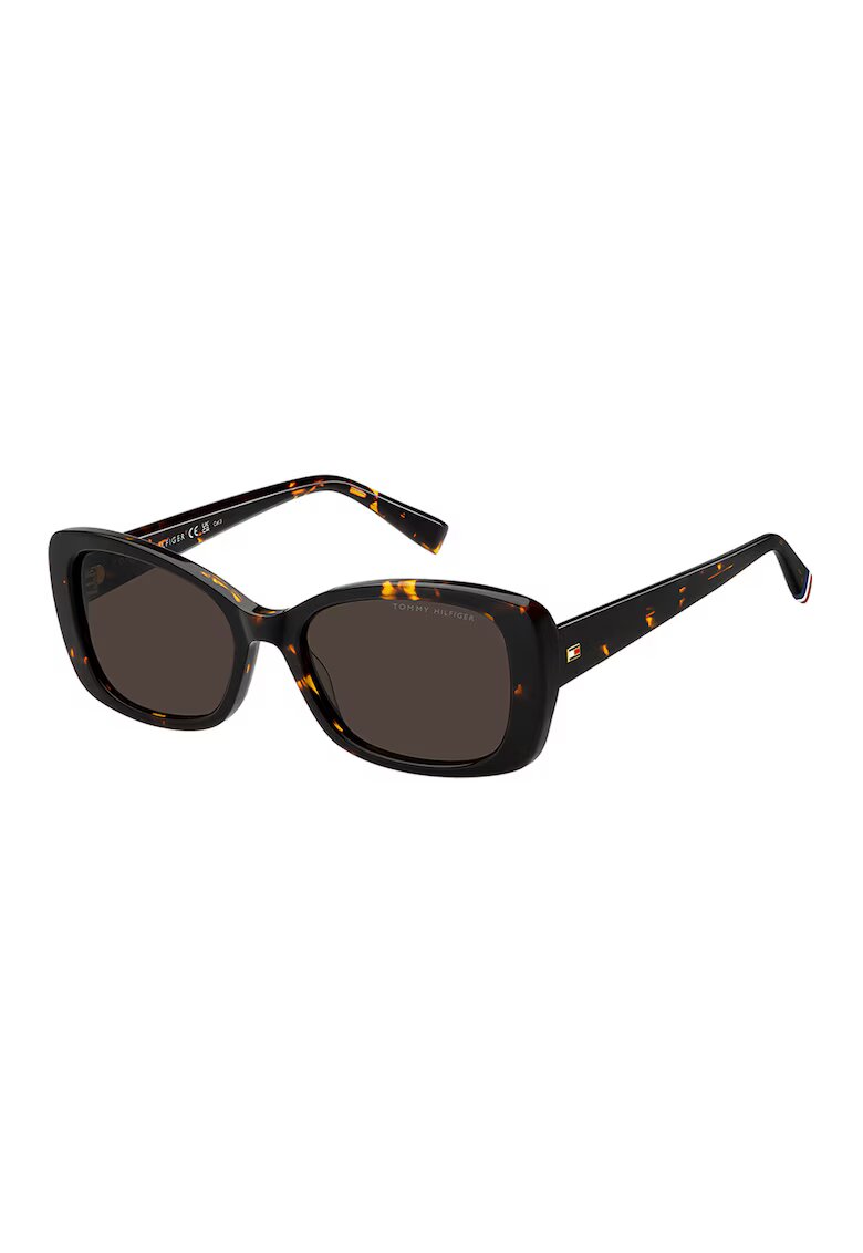 Tommy Hilfiger Ochelari de soare dreptunghiulari cu lentile uni - Negru/Galben