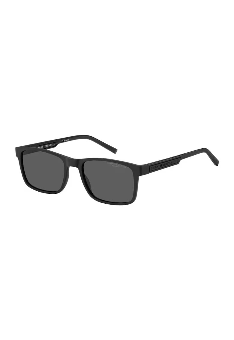 Tommy Hilfiger Ochelari de soare drepunghiulari cu logo - Negru