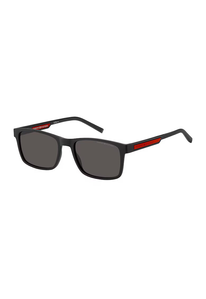 Tommy Hilfiger Ochelari de soare drepunghiulari cu logo - Rosu/Negru