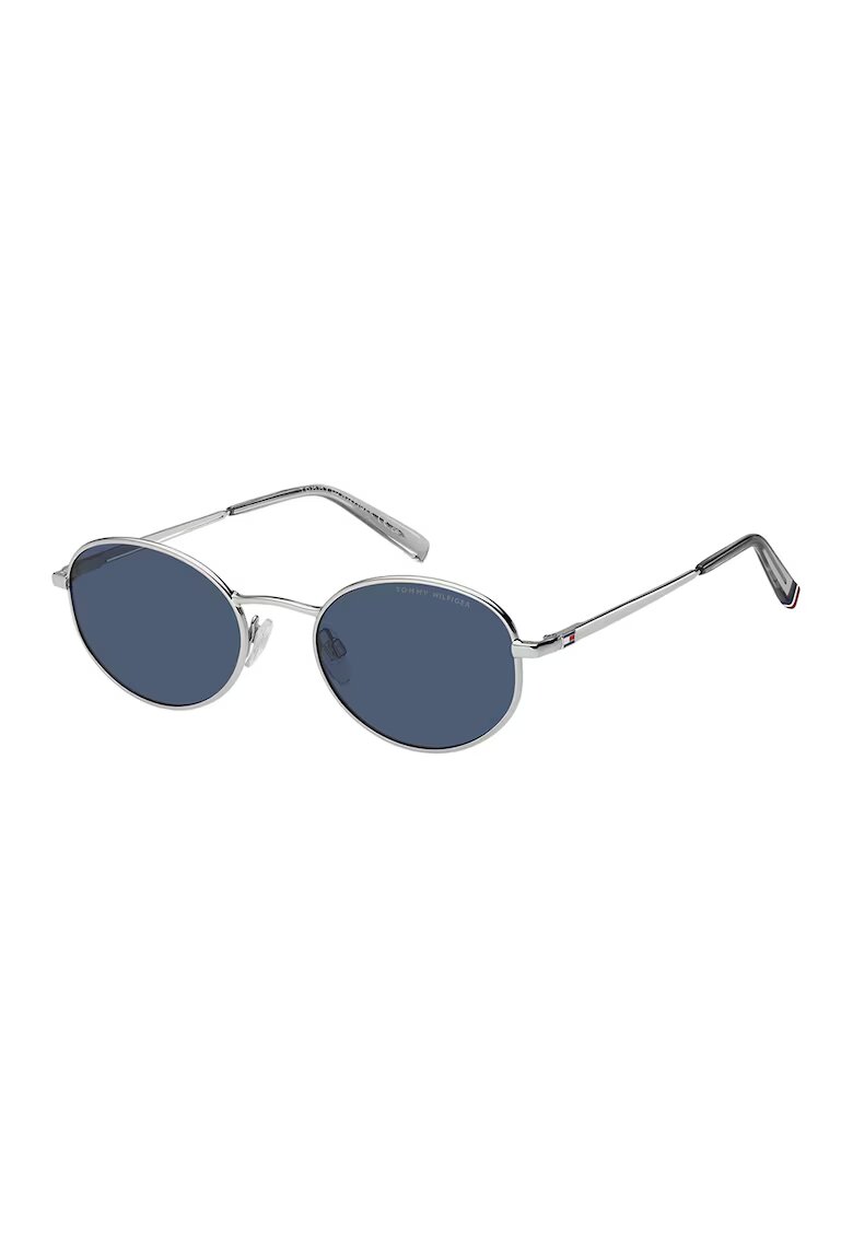 Tommy Hilfiger Ochelari de soare unisex ovali cu rama metalica - Gri