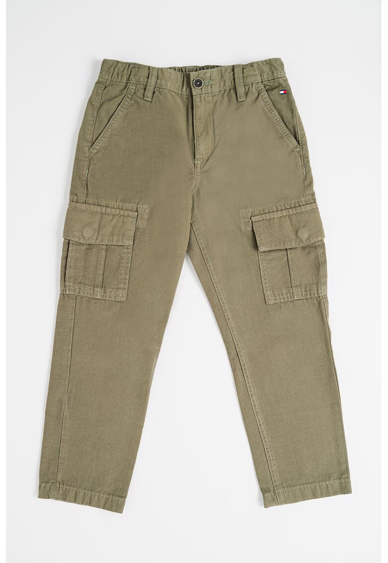 Tommy Hilfiger Pantaloni cargo din amestec de bumbac organic - Verde inchis