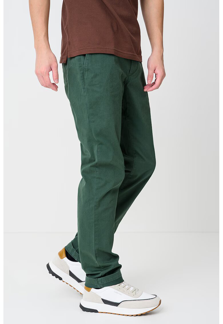 Tommy Hilfiger Pantaloni chino drepti Denton - Verde englez