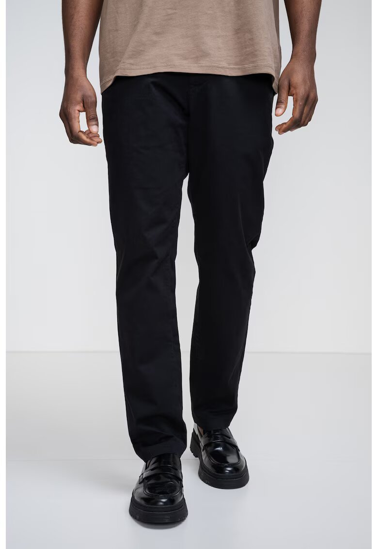 Tommy Hilfiger Pantaloni conici cu model uni - Negru