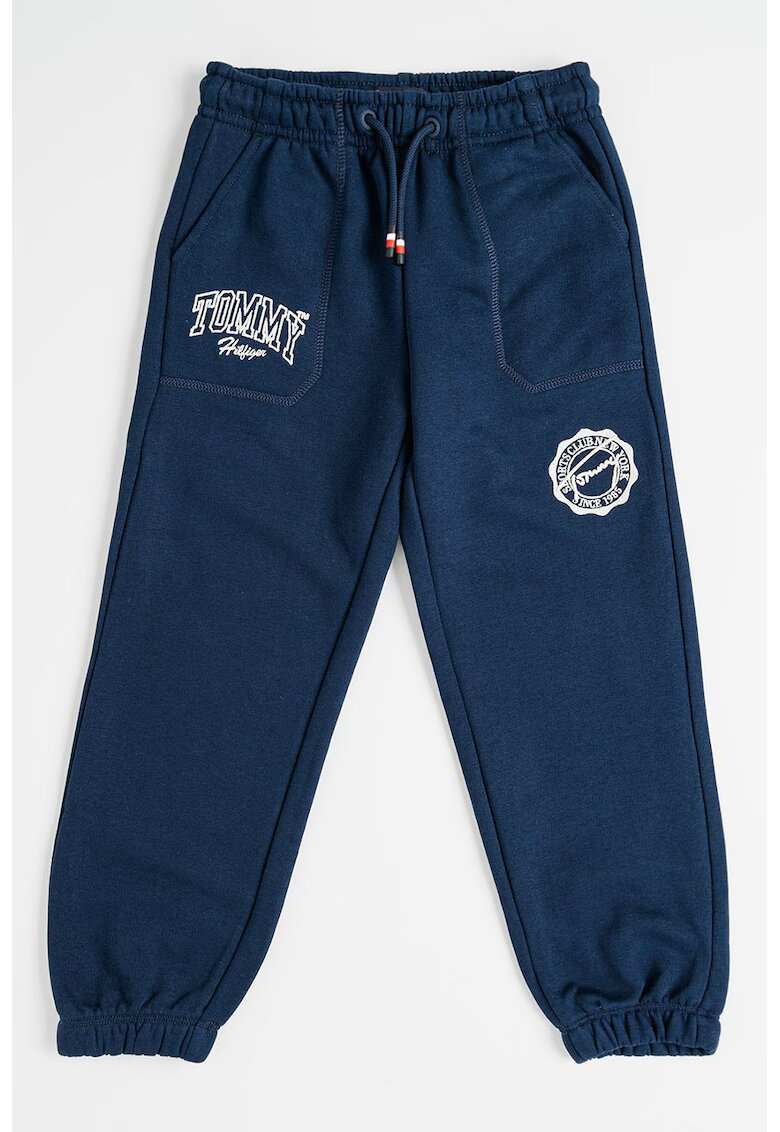 Tommy Hilfiger Pantaloni de trening cu doua buzunare - Alb fildes/Bleumarin