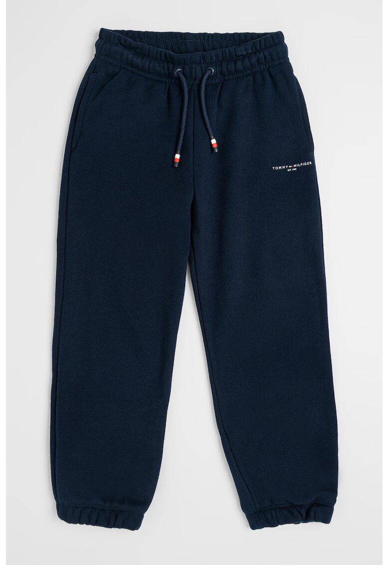 Tommy Hilfiger Pantaloni de trening din amestec de bumbac cu croiala relaxed-fit si logo discret - Bleumarin