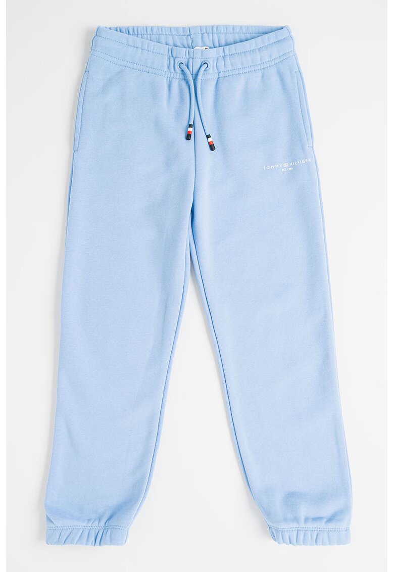 Tommy Hilfiger Pantaloni de trening din amestec de bumbac cu snur ajustabil - Albastru deschis