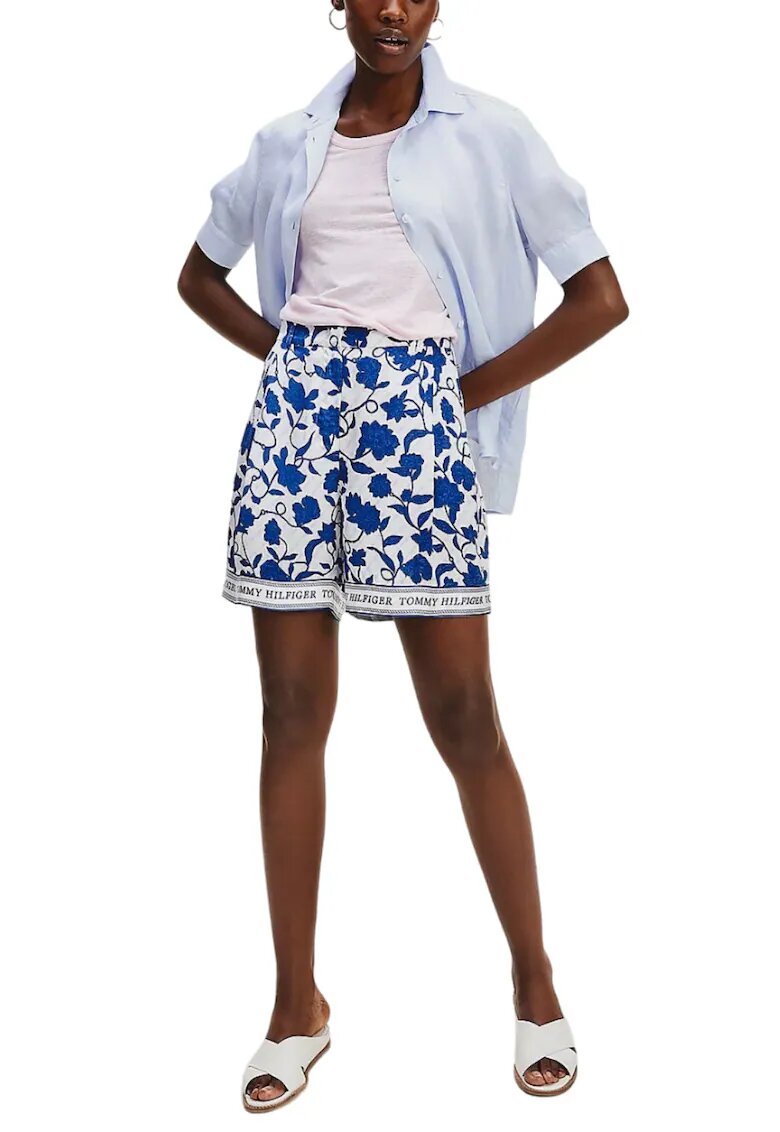 Tommy Hilfiger Pantaloni scurti cu model floral si logo -