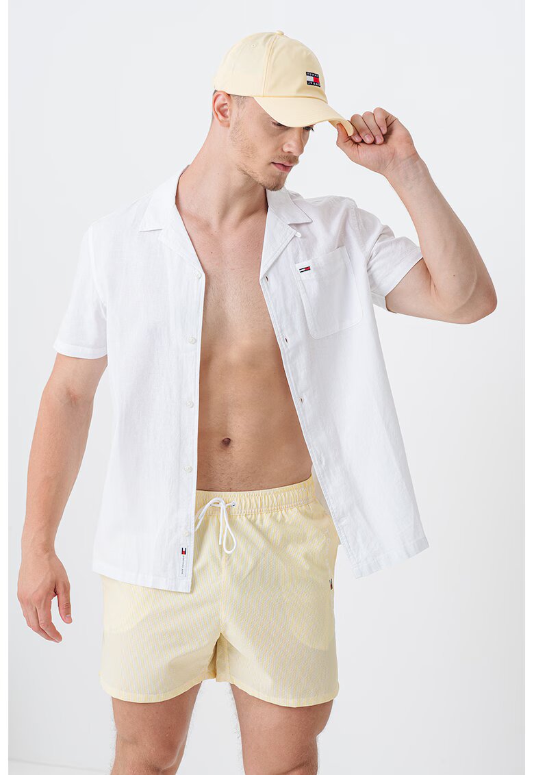 Tommy Hilfiger Pantaloni scurti de baie cu model in dungi - Alb/Galben pai