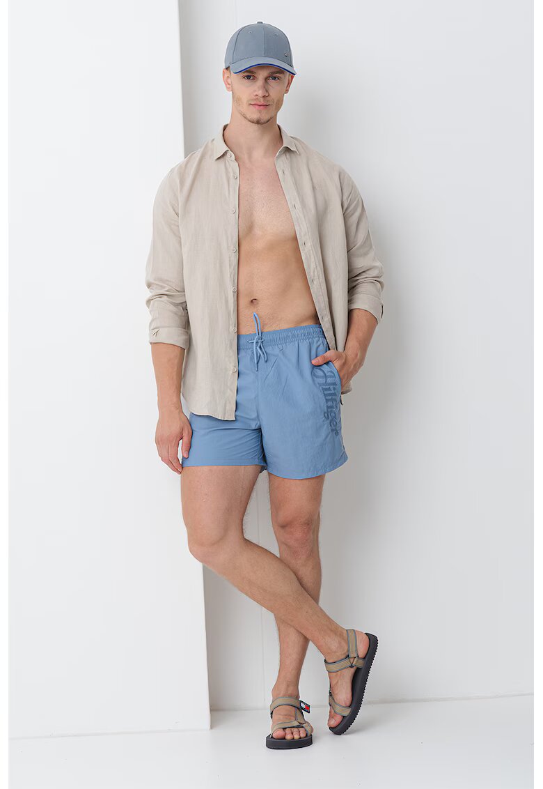 Tommy Hilfiger Pantaloni scurti de baie cu snur si buzunare laterale - Albastru prafuit