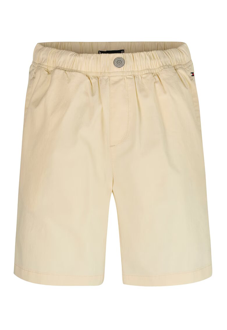 Tommy Hilfiger Pantaloni scurti de bumbac organic cu talie elastica - Bej deschis