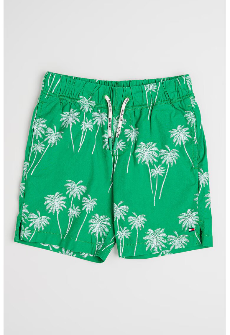 Tommy Hilfiger Pantaloni scurti din amestec de bumbac organic cu model tropical - Alb/Verde electric