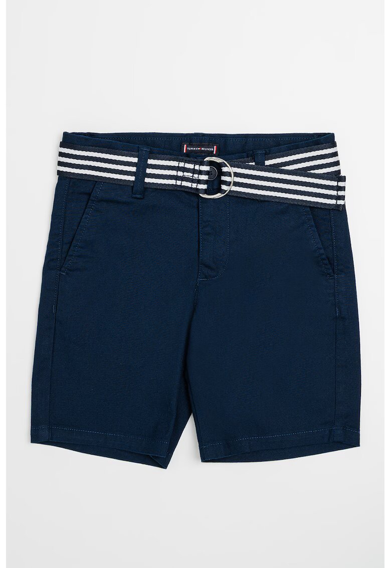 Tommy Hilfiger Pantaloni scurti tesuti cu o curea - Bleumarin